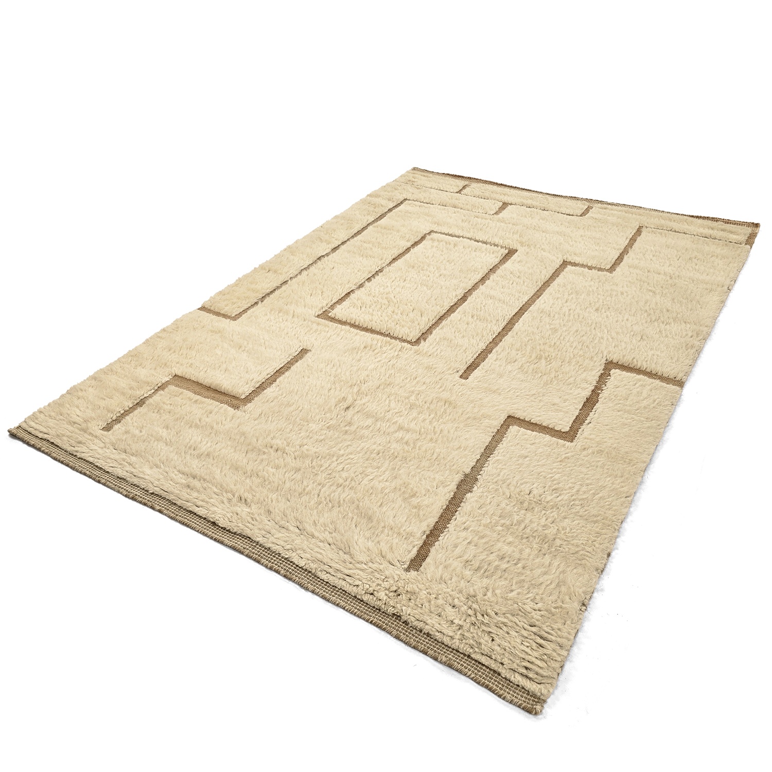Ryijymatto 'Kiberg Handwoven Wool' - valkoinen