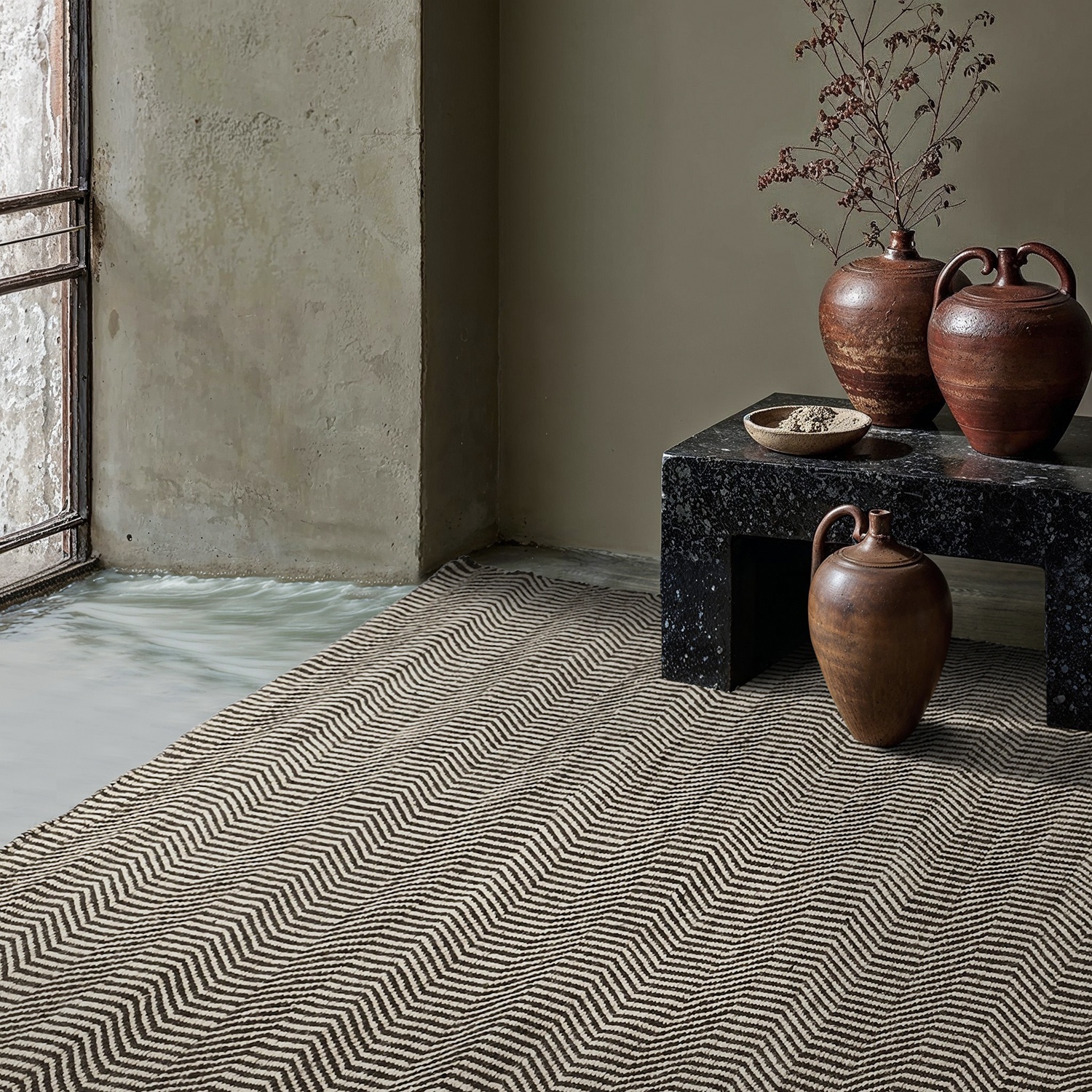 Villamatto 'Larkana' - beige/musta