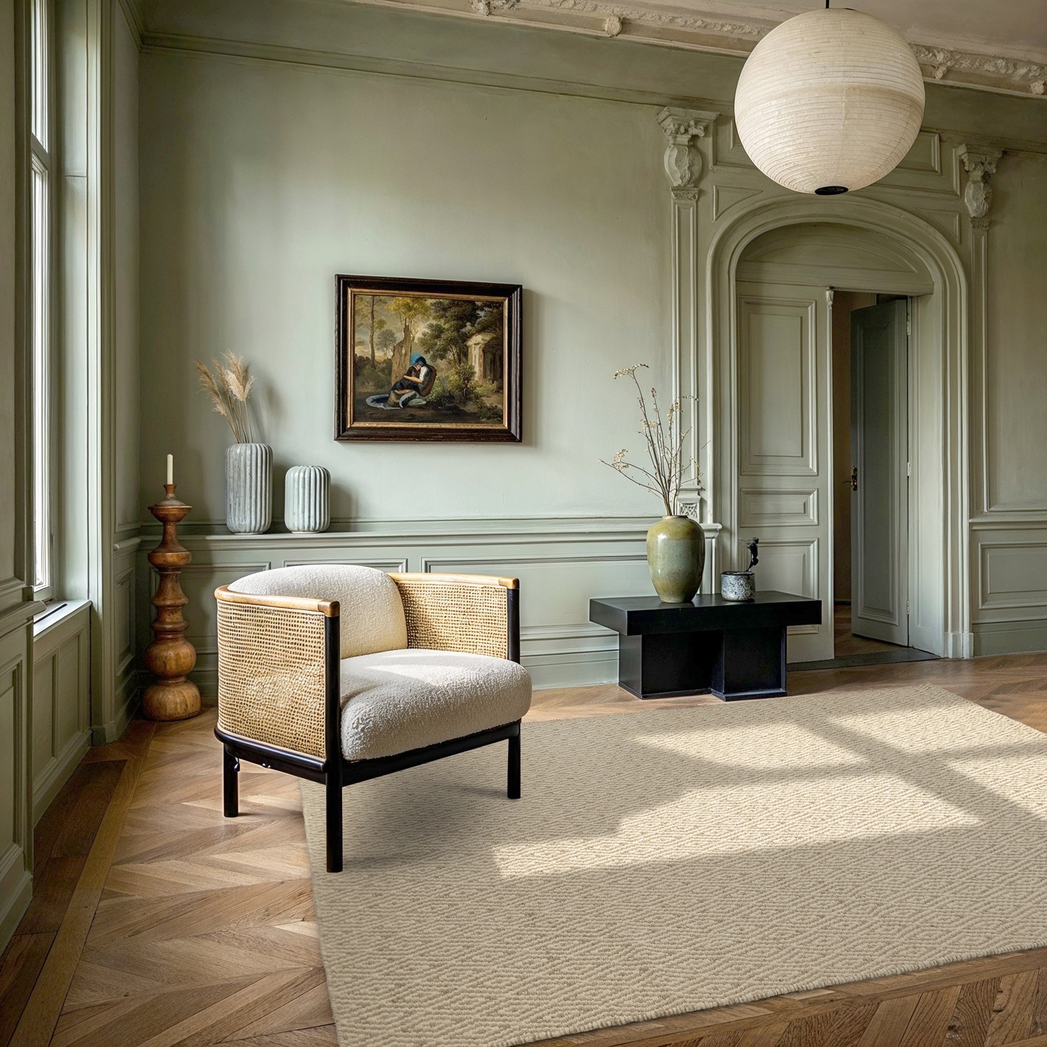 Villamatto 'Monastir' - Beige/valkoinen
