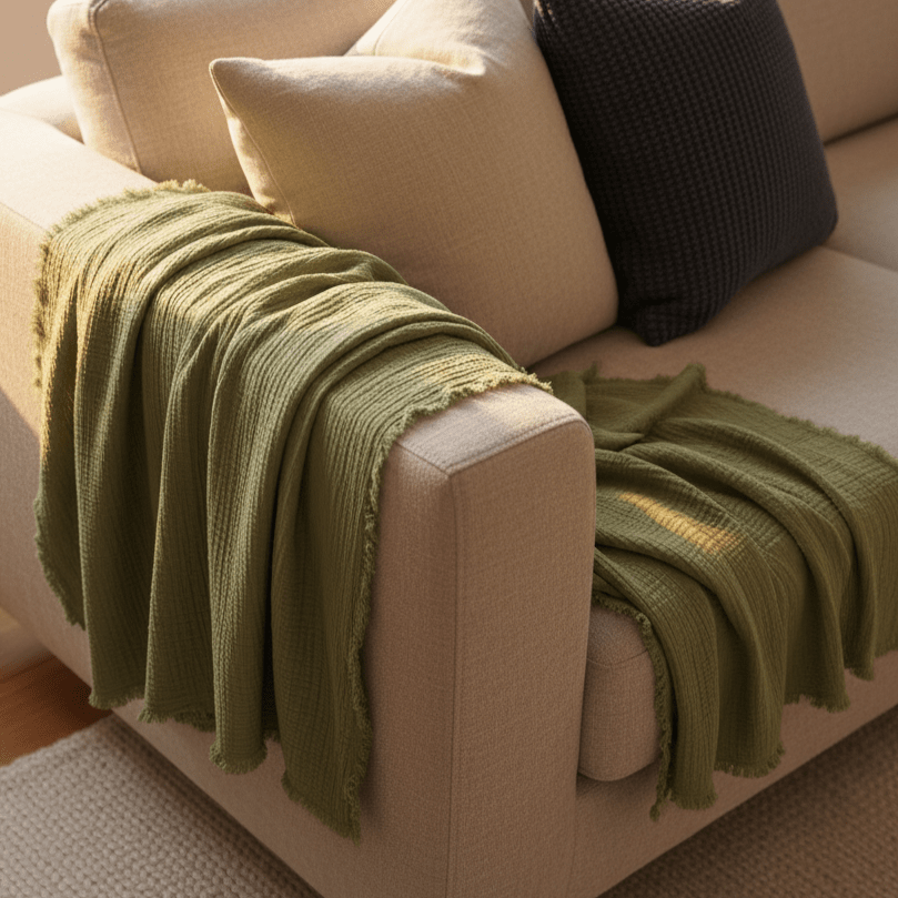 Musliinipeitto 'Dorena' 130x170cm - Vihreä