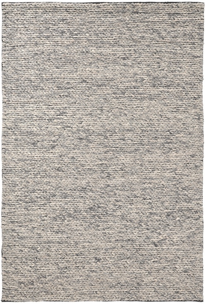 Villamatto 'Talvia Braided Wool' - Tummanharmaa