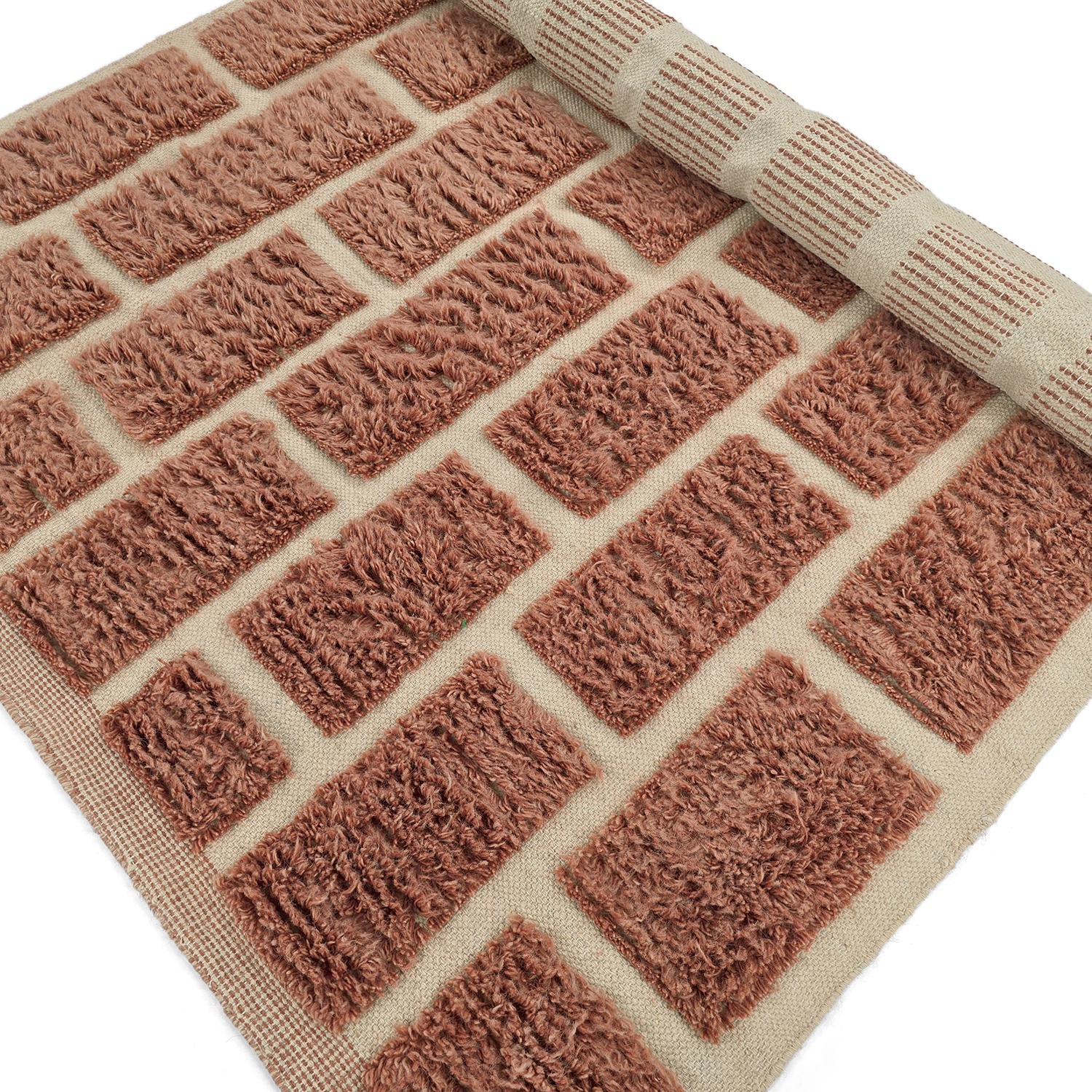 Matto 'Leknes Handwoven Wool' - Terrakotta
