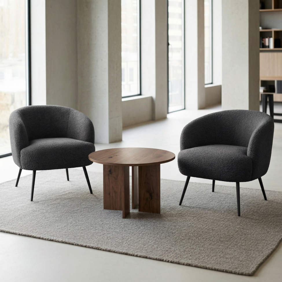 Pöytä 'Créme' Pyöreä 75cm - Pähkinä