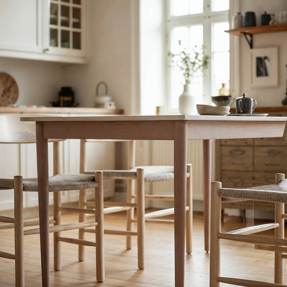 Ruokapöytä 'Fager' 135cm - Valkopigmentoitu