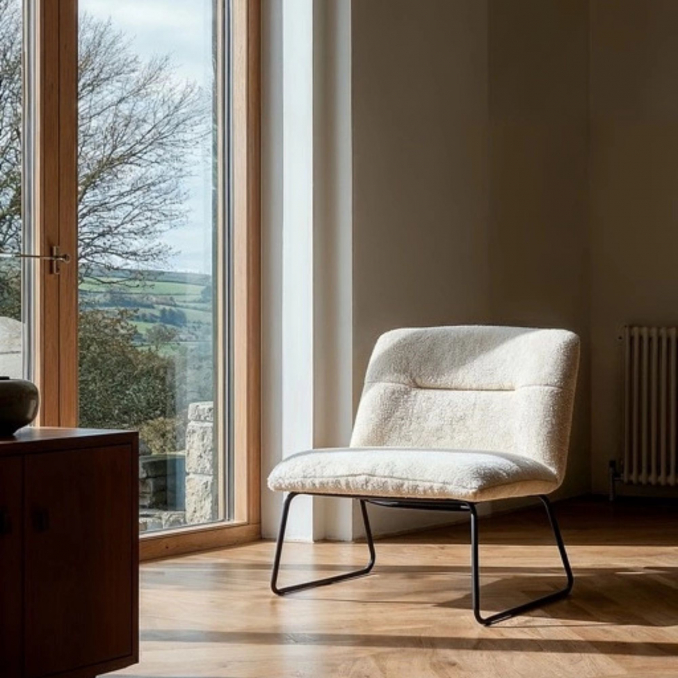 Nojatuoli 'Chelsea' - Valkoinen/Teddy