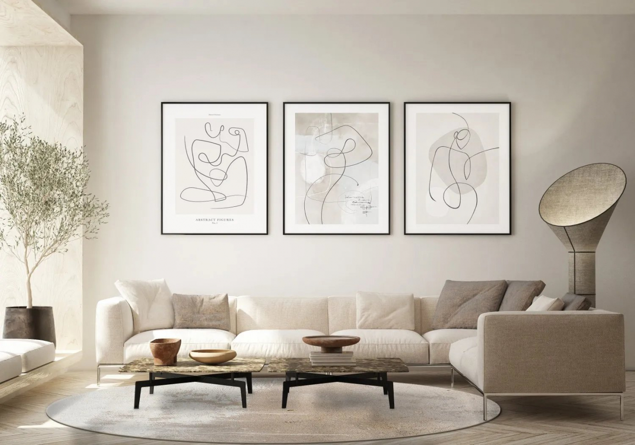 Pyöreä matto 'Bornos' 160cm - Vaaleanbeige/Harmaa
