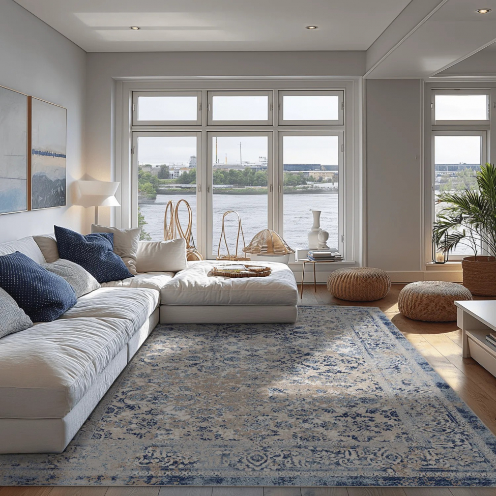 Wilton-matto 'Denizli' 80x250cm - Sininen