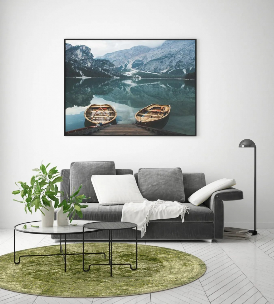Pyöreä matto 'Denizli' 120cm - Vihreä