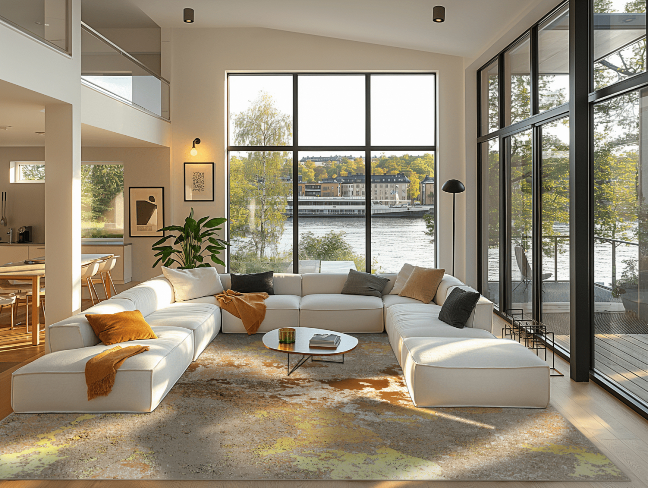 Wiltonmatto 'Elena' 200x280cm - Beige/Kulta