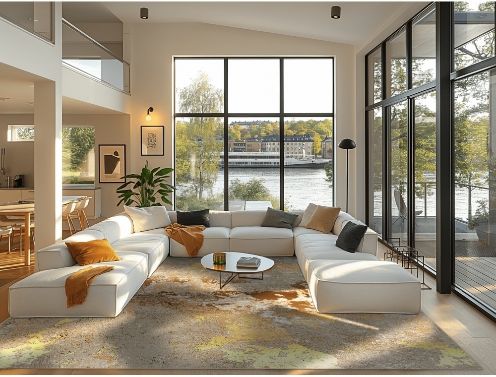 Wiltonmatto 'Elena' 240x340cm - Beige/Kulta