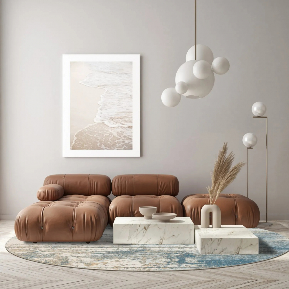 Pyöreä matto 'Kebira' 120cm - Sininen