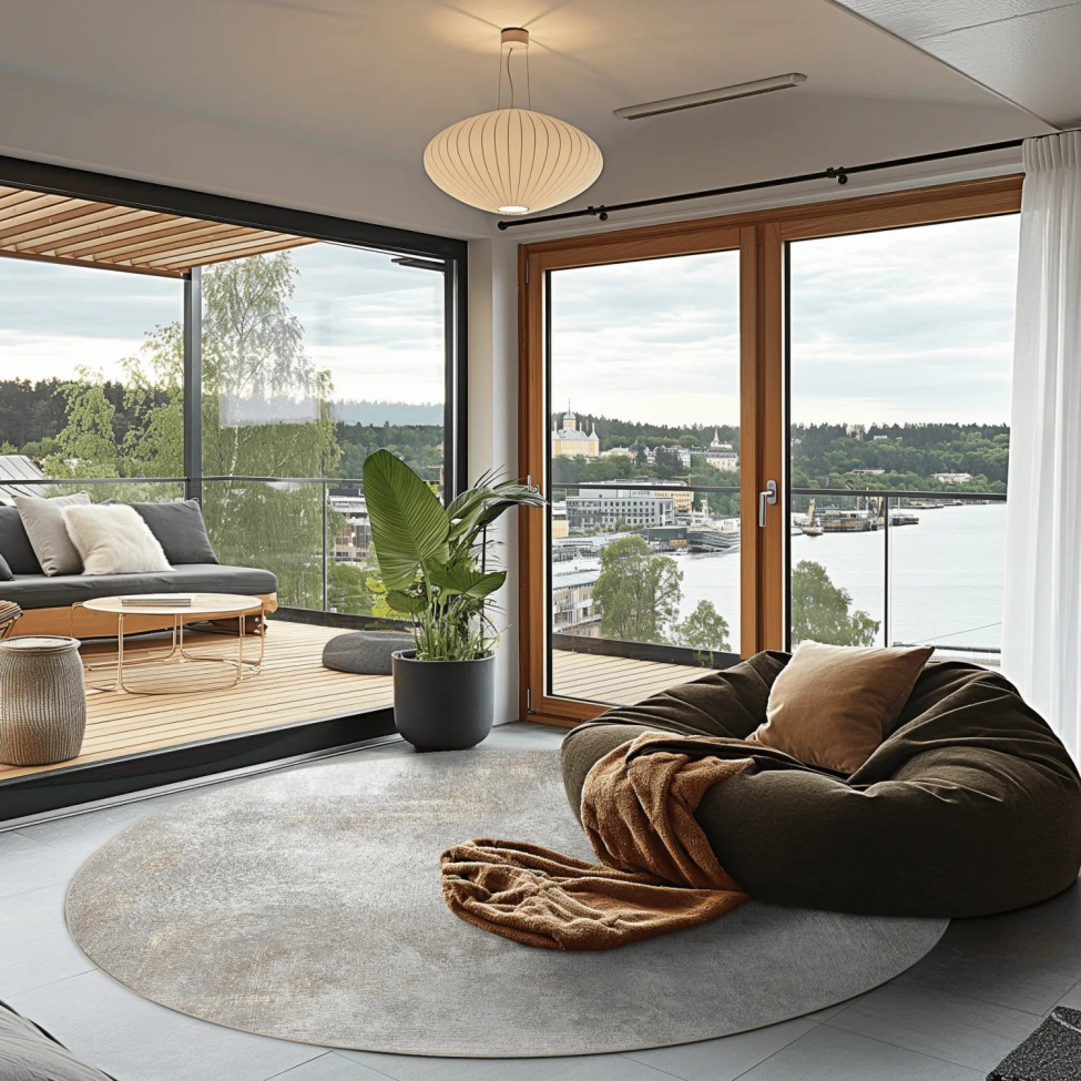 Pyöreä matto 'Malaga' 240cm - Beige