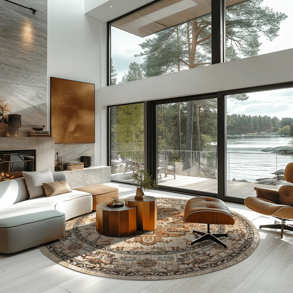 Pyöreä matto 'Siliana' 240cm - Beige