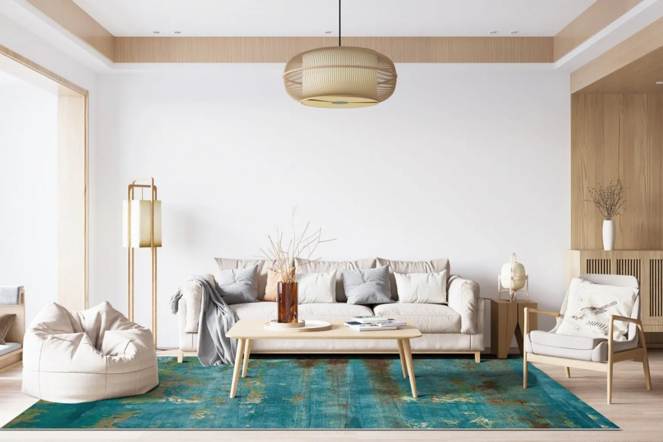 Wiltonmatto 'Domont' 80x250cm - Turkoosi