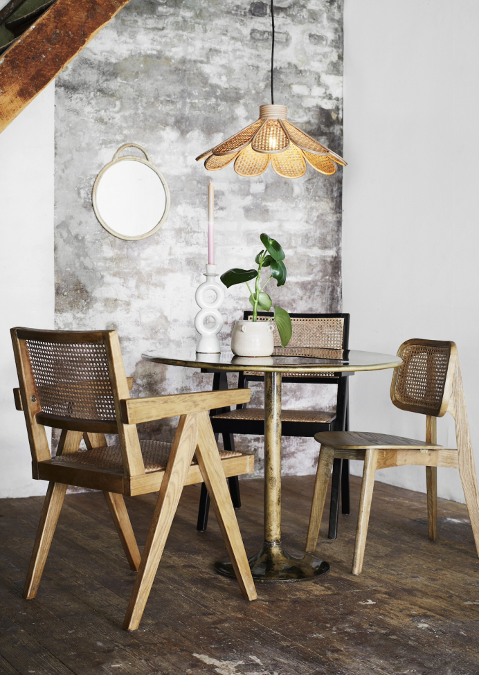 Tuoli 'Wooden rattan' - Luonnonvärinen