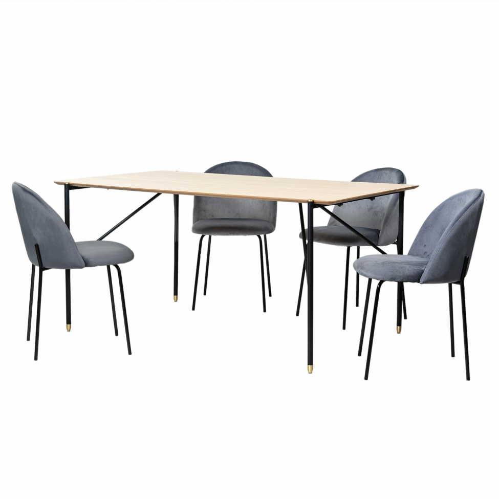 Ruokaryhmä 'Hornstull Elegant' - 1 Pöytä & 4 Tuolia