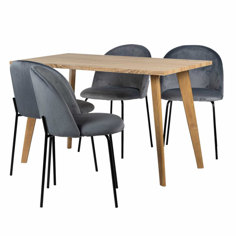 Ruokaryhmä 'Nordic Elegant' - 1 Pöytä & 4 Tuolia