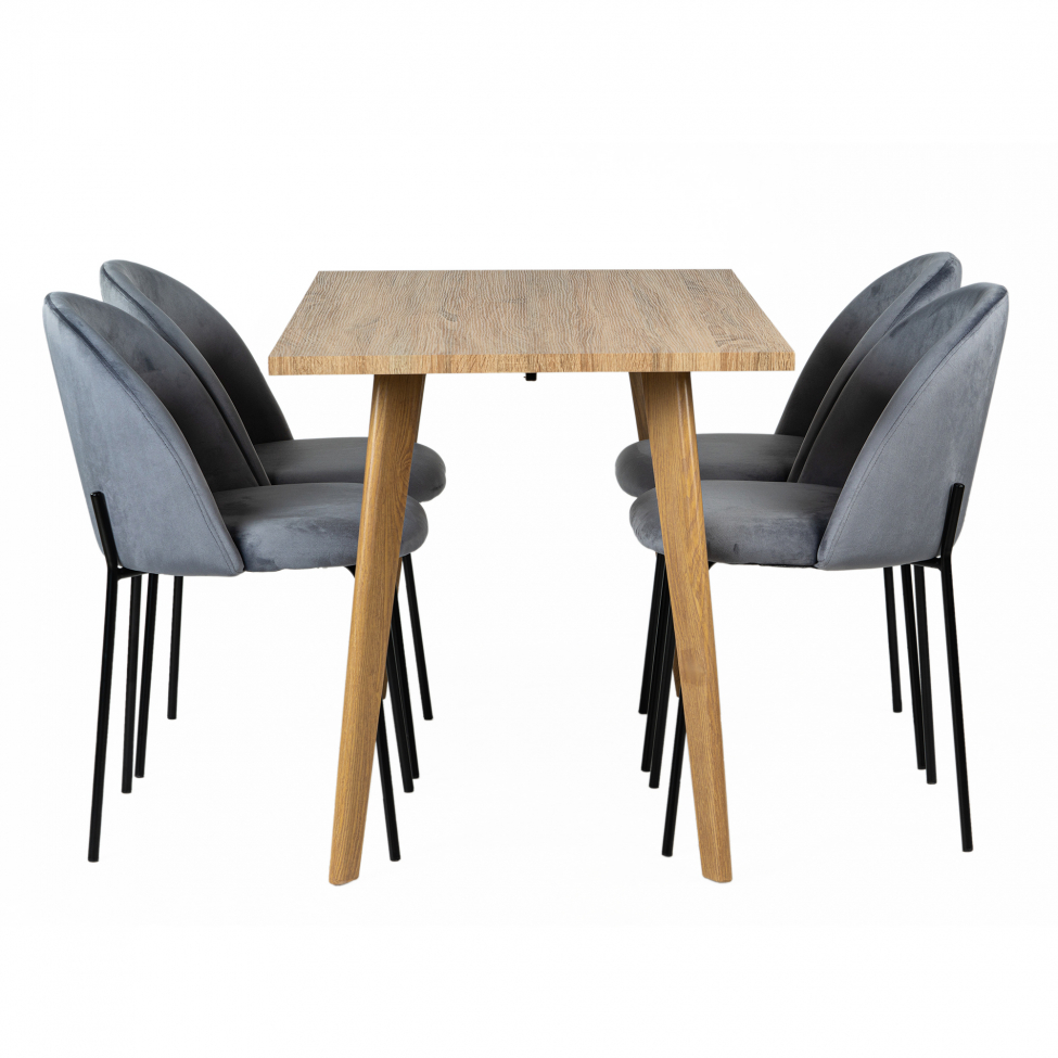 Ruokaryhmä 'Nordic Elegant' - 1 Pöytä & 4 Tuolia