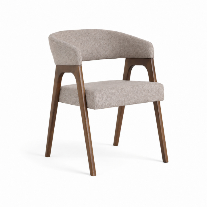 Tuoli \'Alba\' - Pähkinä/Greige ryhmässä Huonekalut / Istumakalusteet / Tuolit @ Reforma (071-walnut-beige)