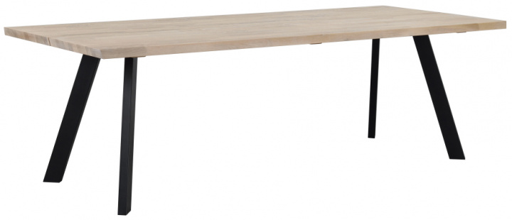 Ruokapöytä \'Fred\' 240x100cm - Valkopigmentoitu tammi/Musta ryhmässä Huonekalut / Pöydät / Ruokapöytä @ Reforma (117420)