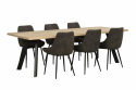 Ruokapöytä \'Fred\' 240x100cm - Valkopigmentoitu tammi/Musta