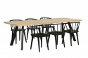 Ruokapöytä \'Fred\' 240x100cm - Valkopigmentoitu tammi/Musta