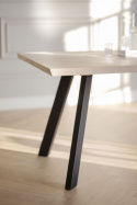 Ruokapöytä \'Fred\' 170x95cm - Valkopigmentoitu Tammi/Musta