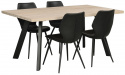 Ruokapöytä \'Fred\' 170x95cm - Valkopigmentoitu Tammi/Musta