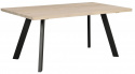 Ruokapöytä \'Fred\' 170x95cm - Valkopigmentoitu Tammi/Musta