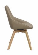 Tuoli \'Alison\' Nahka - Beige/koivu