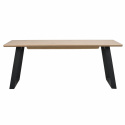 Ruokapöytä \'Melville\' 210x95cm - Valkopigmentoitu tammi/Musta
