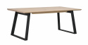 Ruokapöytä \'Melville\' 210x95cm - Valkopigmentoitu tammi/Musta