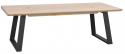 Pöytä \'Melville\' 140x65cm - Valkopigmentoitu tammi/Musta