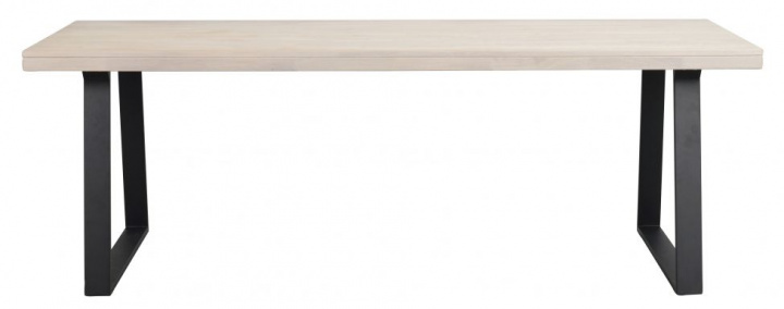 Ruokapöytä \'Brooklyn\' 220x95cm - Valkopigmentoitu/Musta U-jalat ryhmässä Huonekalut / Pöydät / Ruokapöytä @ Reforma (119821)