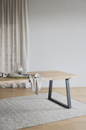 Ruokapöytä \'Brooklyn\' 220x95cm - Tammi/Musta U-jalat