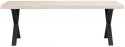 Ruokapöytä \'Brooklyn\' 220x95cm - Valkopigmentoitu/Musta X-jalat