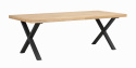 Ruokapöytä \'Brooklyn\' 220x95cm - Tammi/Musta Musta X-jalat