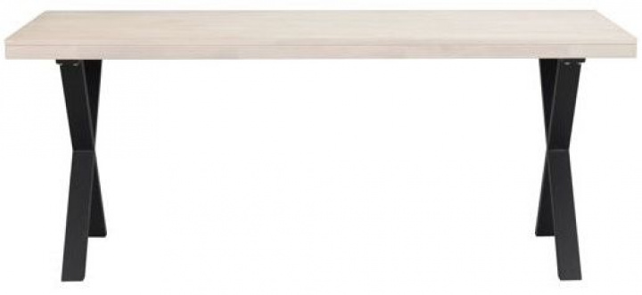 Ruokapöytä \'Brooklyn\' 170x95cm - Valkopigmentoitu/Musta X-jalat ryhmässä Huonekalut / Pöydät / Ruokapöytä @ Reforma (119838)