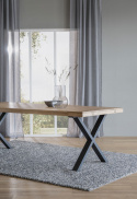 Ruokapöytä \'Brooklyn\' 170x95cm - Tammi/Musta X-jalat