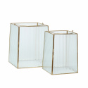 Lyhty 2-pack \'Ripple\' - Messinki/Lasi