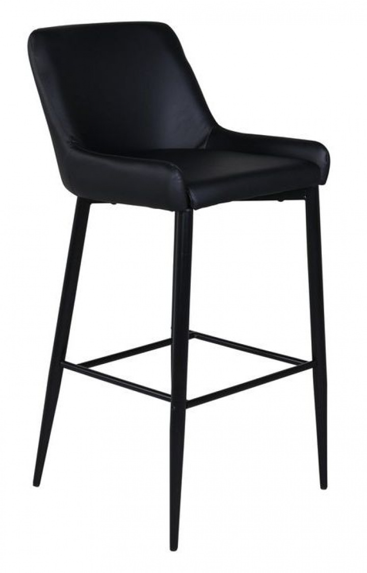 Baari-tuoli \'Folldal\' - Musta nahka ryhmässä Huonekalut / Istumakalusteet / Baari-tuolit @ Reforma (17704-458)