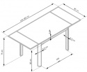 Ruokapöytä \'Alston\' 120-180x80cm - Laajennettavissa