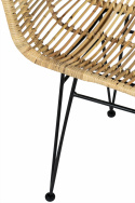 Tuoli \'Striped rattan\' - Luonnonvärinen/Musta