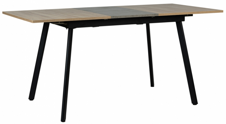 Ruokapöytä \'Albon\' 120-160x80cm - Musta/Tammi ryhmässä Huonekalut / Pöydät / Ruokapöytä @ Reforma (2010001175537)