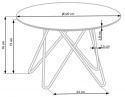 Ruokapöytä \'Bonello\' Pyöreä 120cm - Kulta/Harmaa