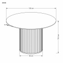 Ruokapöytä \'Bruno\' Pyöreä 120cm - Pähkinä/marmori