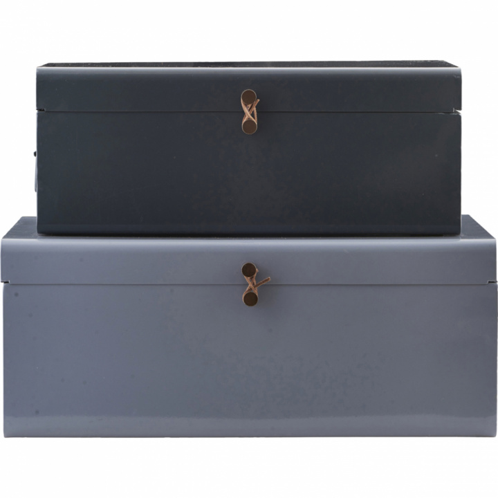 2-pakkaus s&auml;ilytyslaatikoita \'Metal\' - Sininen ryhmässä Huonekalut / Hyllyt & säilytys / Laatikot & Korit @ Reforma (209310702)