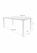 Pöytä \'Storm\' 180x90cm - Musta