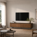 TV-taso \'Kärra\' 200x40cm - Pähkinä/Musta