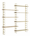Seinähylly \'Wooden shelves\' - Messinki/luonnonväri